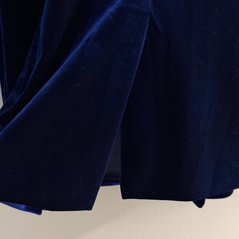 INC International Concepts Women XXL Royal Blue Velvet Shawl Lapel Lined Blazer - Picture 5 of 15